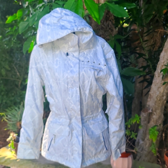 Billabong Outerwear sz M waterproof hooded snow jacket. EUC. White/lavender - Picture 1 of 16